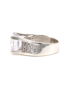Bague contemporaine en argent 925 sertie de zirconiums - - 3