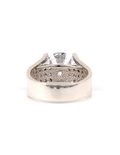 Bague contemporaine en argent 925 sertie de zirconiums - - 4