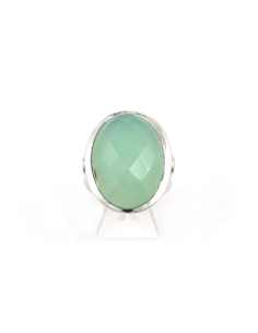 Bague contemporaine en argent sertie d'une calcédoine - - 1
