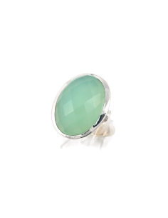 Bague contemporaine en argent sertie d'une calcédoine - - 2