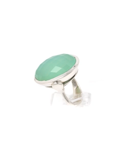 Bague contemporaine en argent sertie d'une calcédoine - - 3