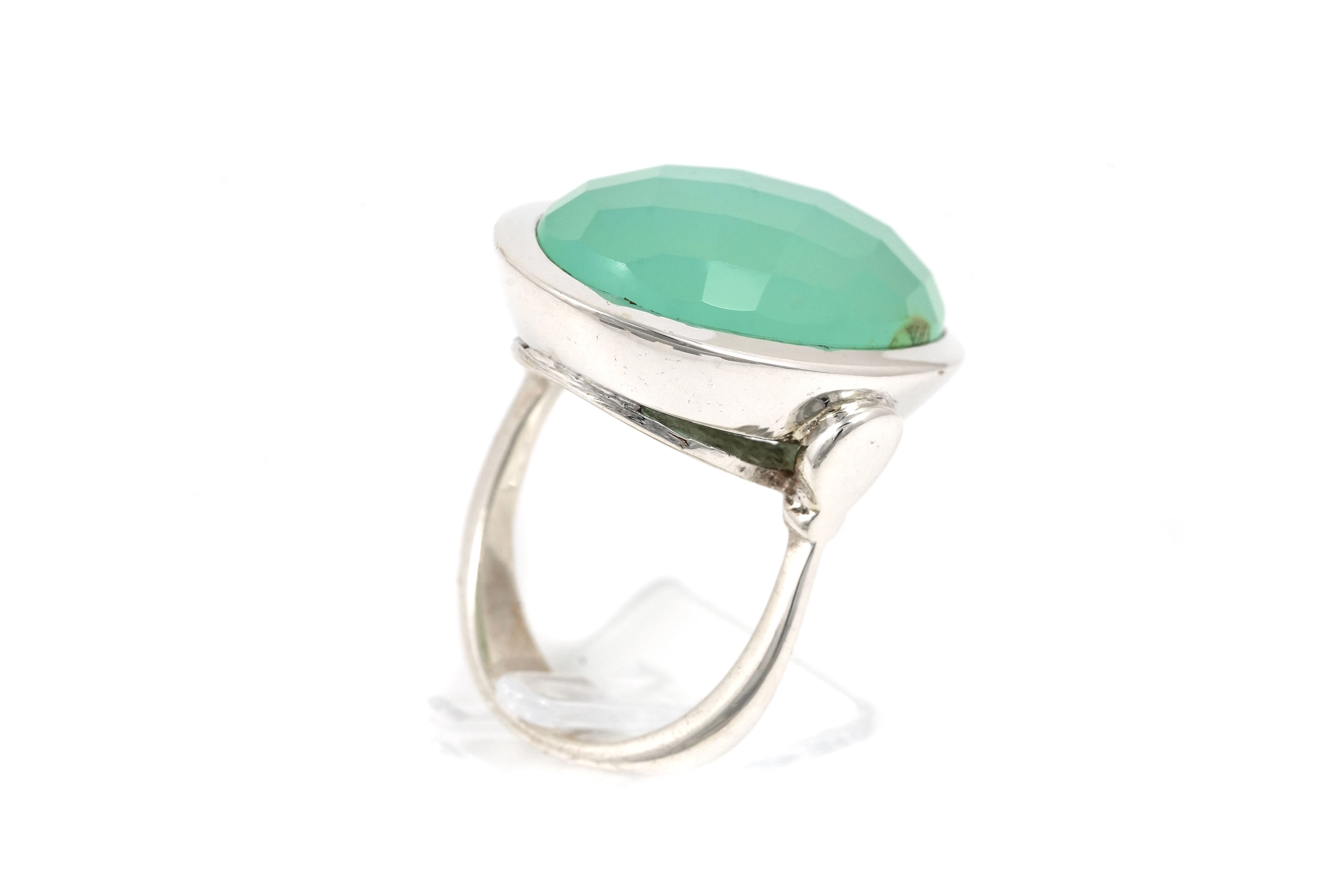 Bague contemporaine en argent sertie d'une calcédoine - - 5