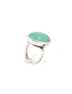 Bague contemporaine en argent sertie d'une calcédoine - - 5
