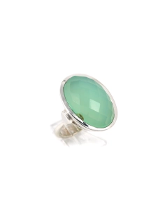 Bague contemporaine en argent sertie d'une calcédoine - - 6