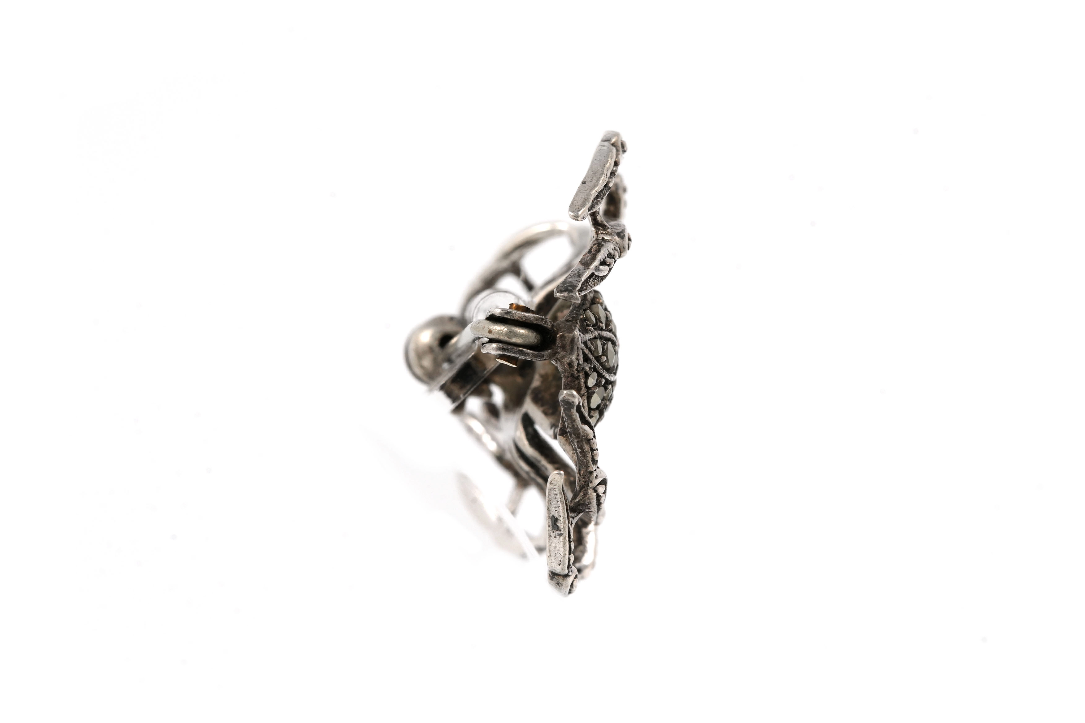 Broche Art Déco en argent 835 sertie de marcassites - - 5
