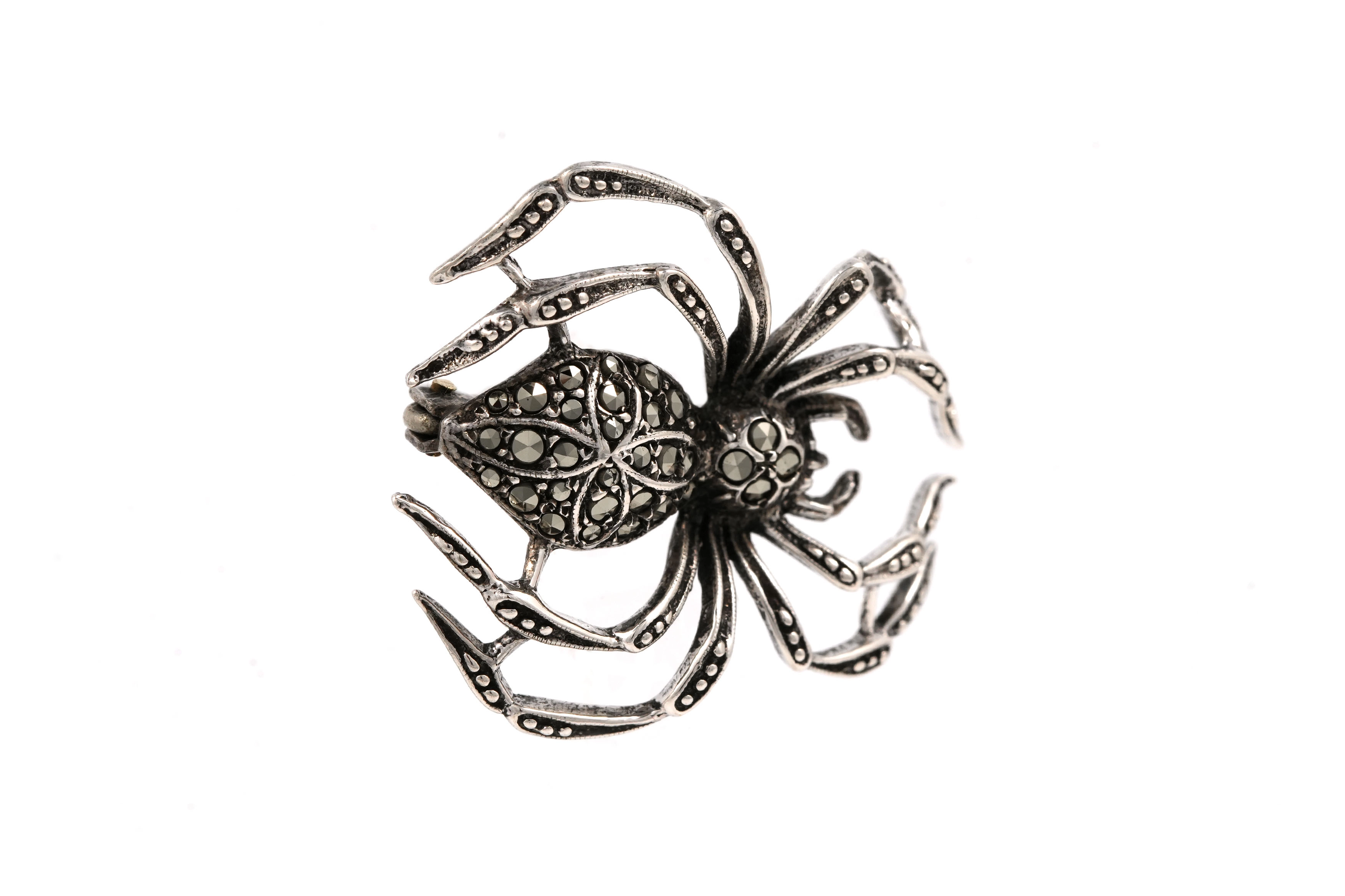 Broche Art Déco en argent 835 sertie de marcassites - - 6