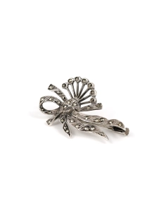 Broche Art Déco en argent sertie de marcassites - - 2