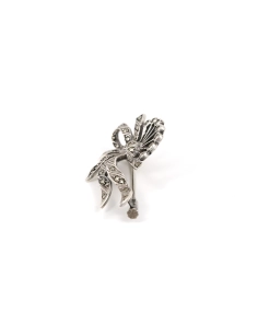 Broche Art Déco en argent sertie de marcassites - - 3