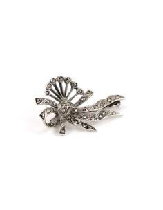 Broche Art Déco en argent sertie de marcassites - - 6
