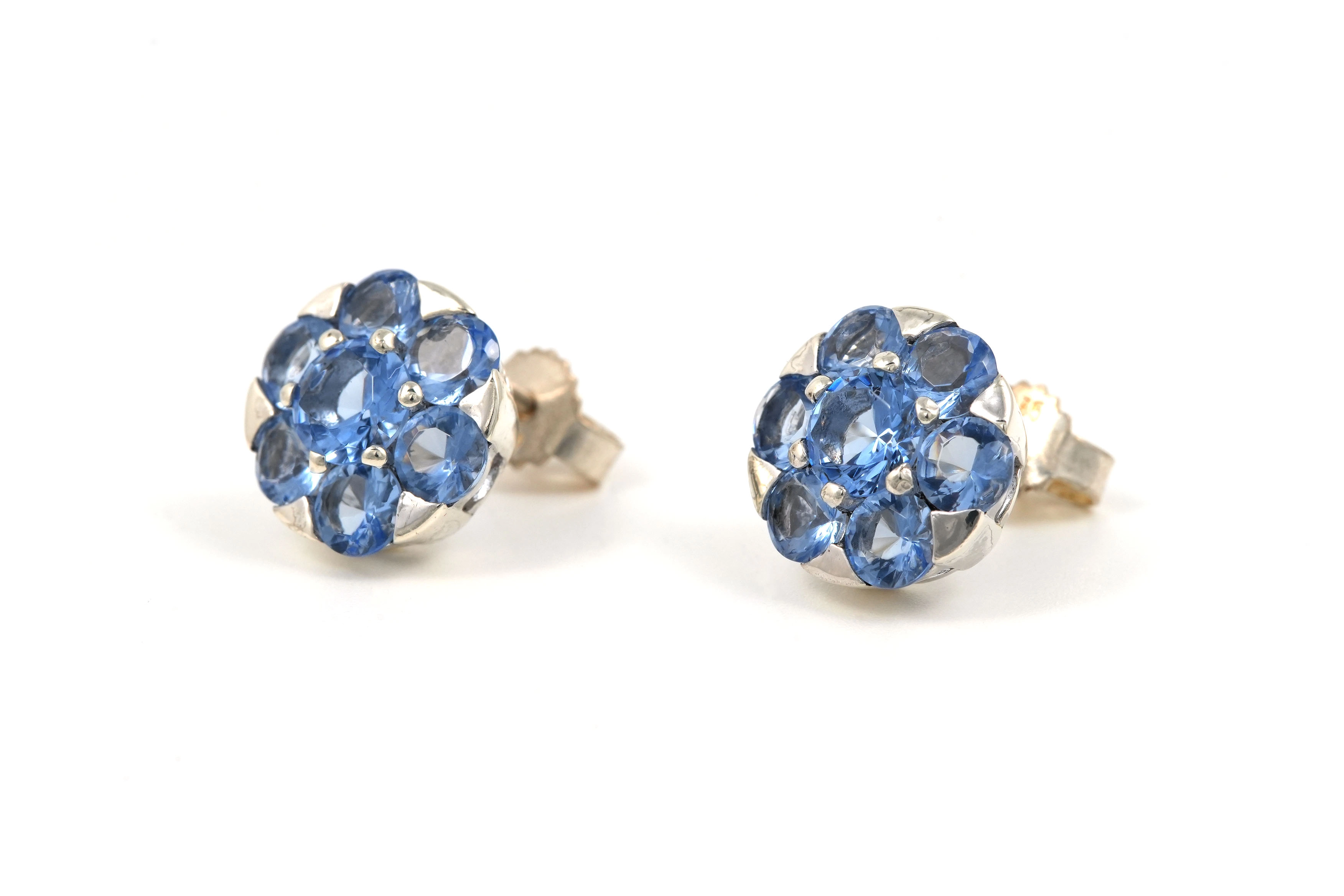 Boucles d'oreilles contemporaines en argent 925 serties de cristal - - 2