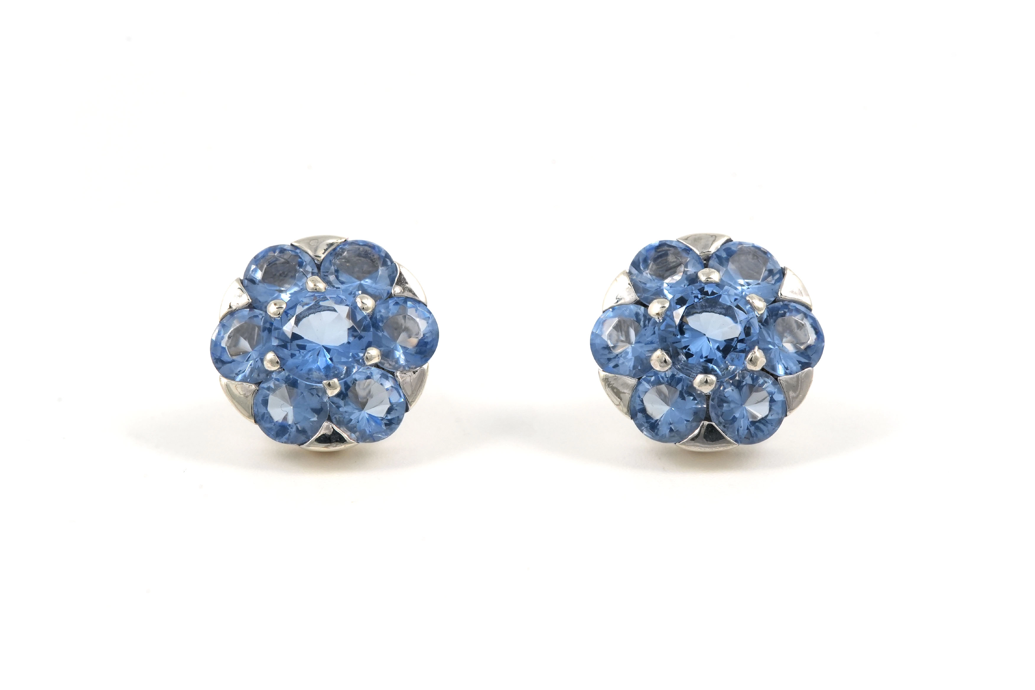 Boucles d'oreilles contemporaines en argent 925 serties de cristal - - 1