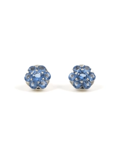 Boucles d'oreilles contemporaines en argent 925 serties de cristal - - 1