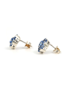 Boucles d'oreilles contemporaines en argent 925 serties de cristal - - 3