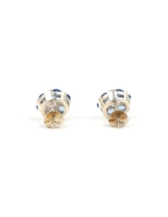 Boucles d'oreilles contemporaines en argent 925 serties de cristal - - 4