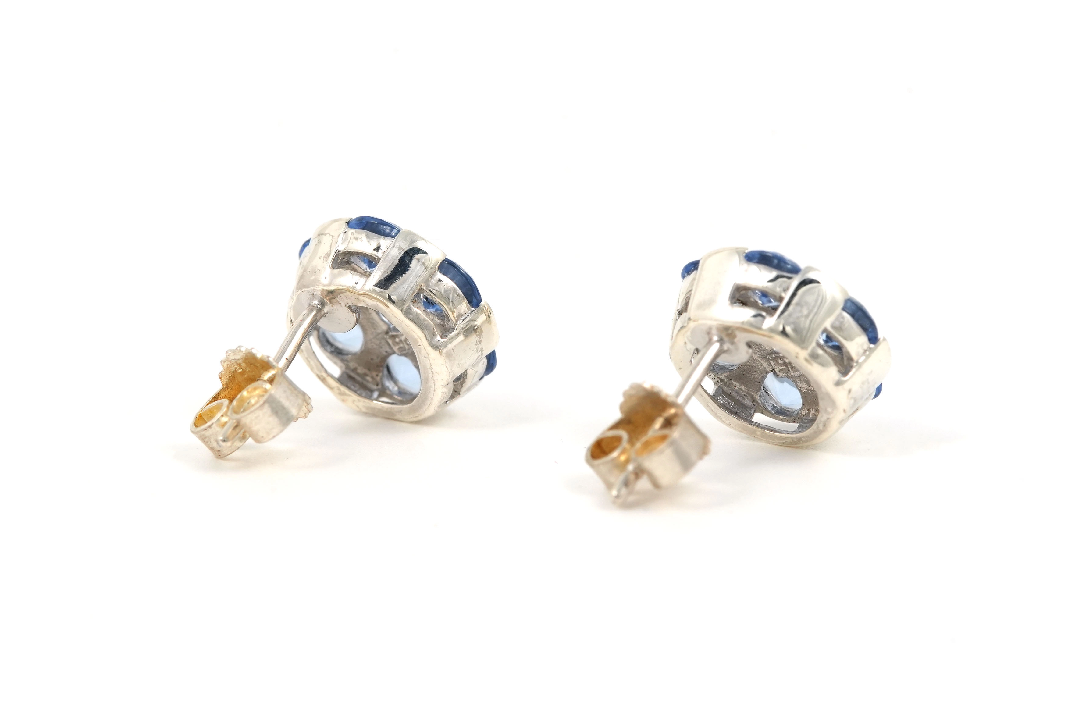 Boucles d'oreilles contemporaines en argent 925 serties de cristal - - 5