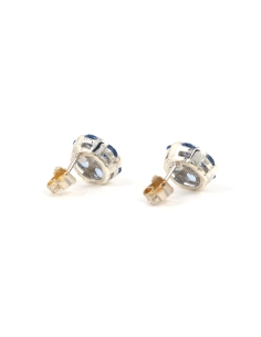 Boucles d'oreilles contemporaines en argent 925 serties de cristal - - 5
