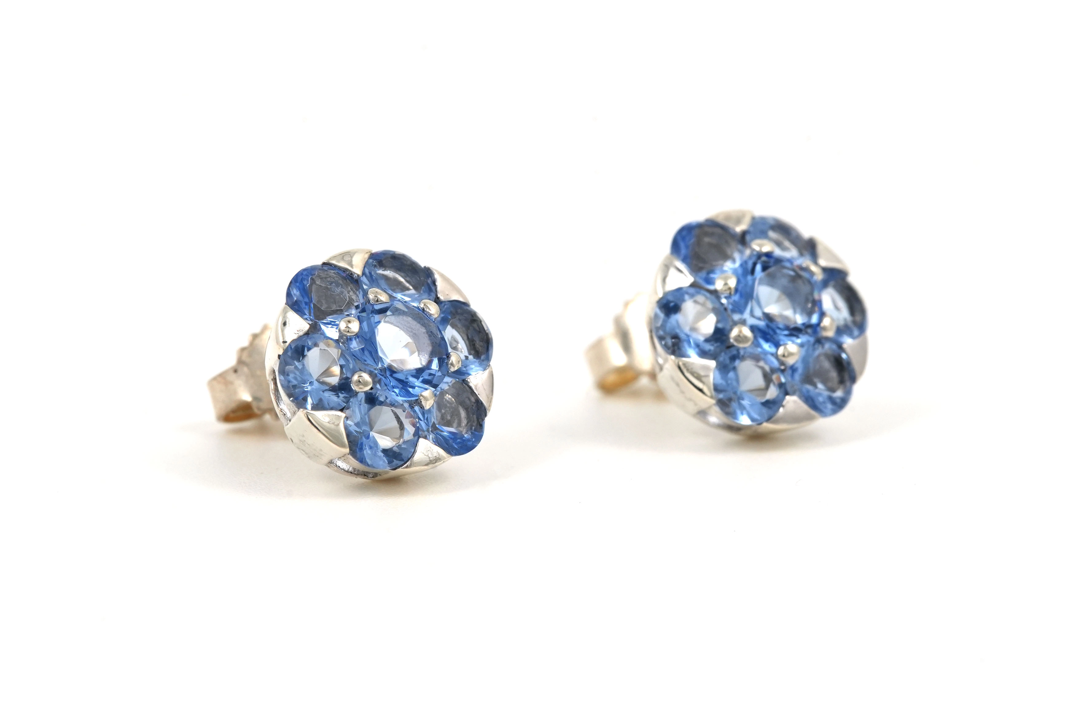 Boucles d'oreilles contemporaines en argent 925 serties de cristal - - 6