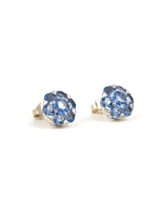 Boucles d'oreilles contemporaines en argent 925 serties de cristal - - 6