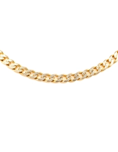 Collier contemporain en or jaune 14 carats - 1