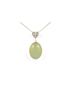Pendentif contemporain en argent 925 serti d'une calcédoine - - 1