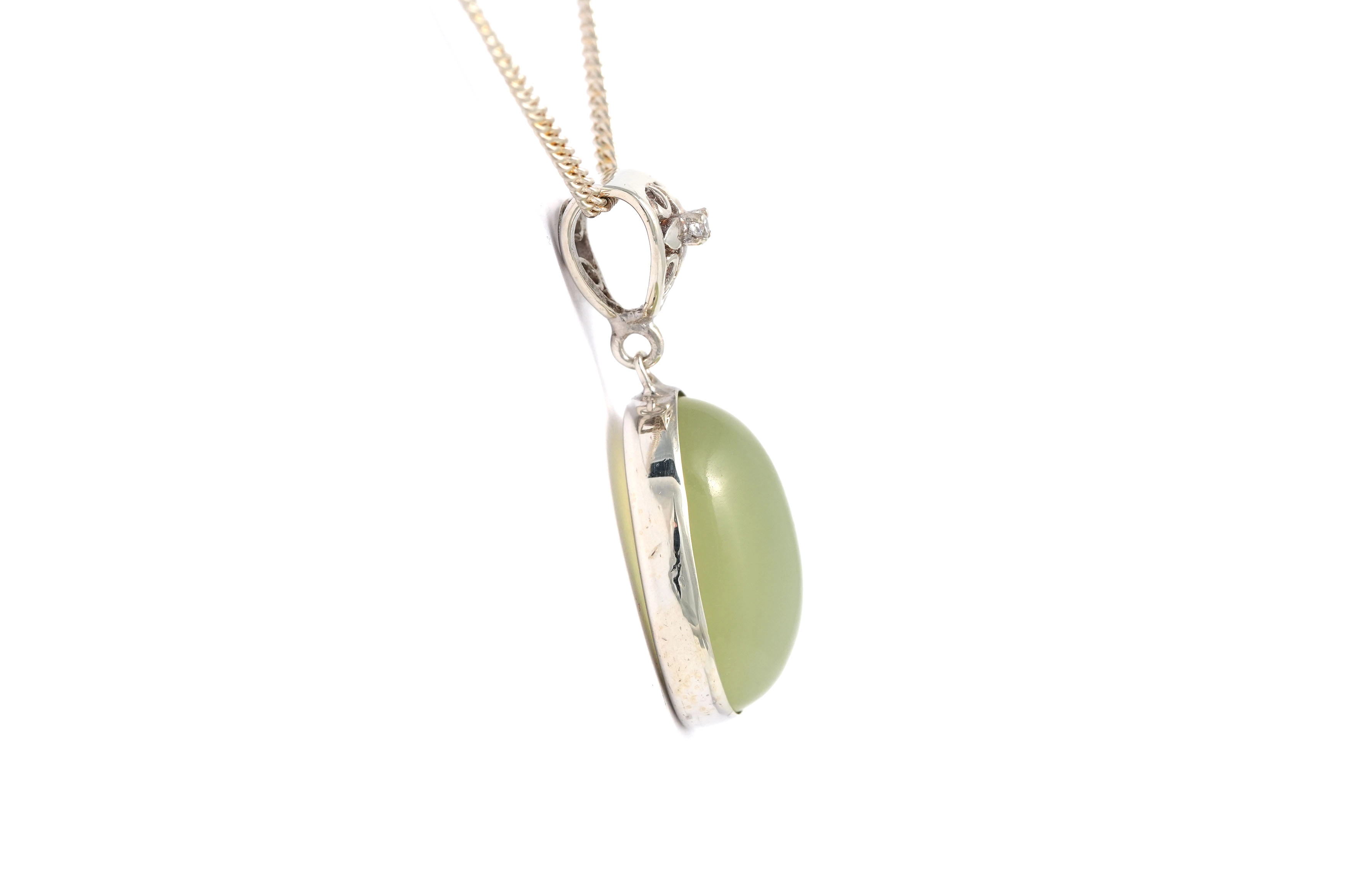 Pendentif contemporain en argent 925 serti d'une calcédoine - - 3