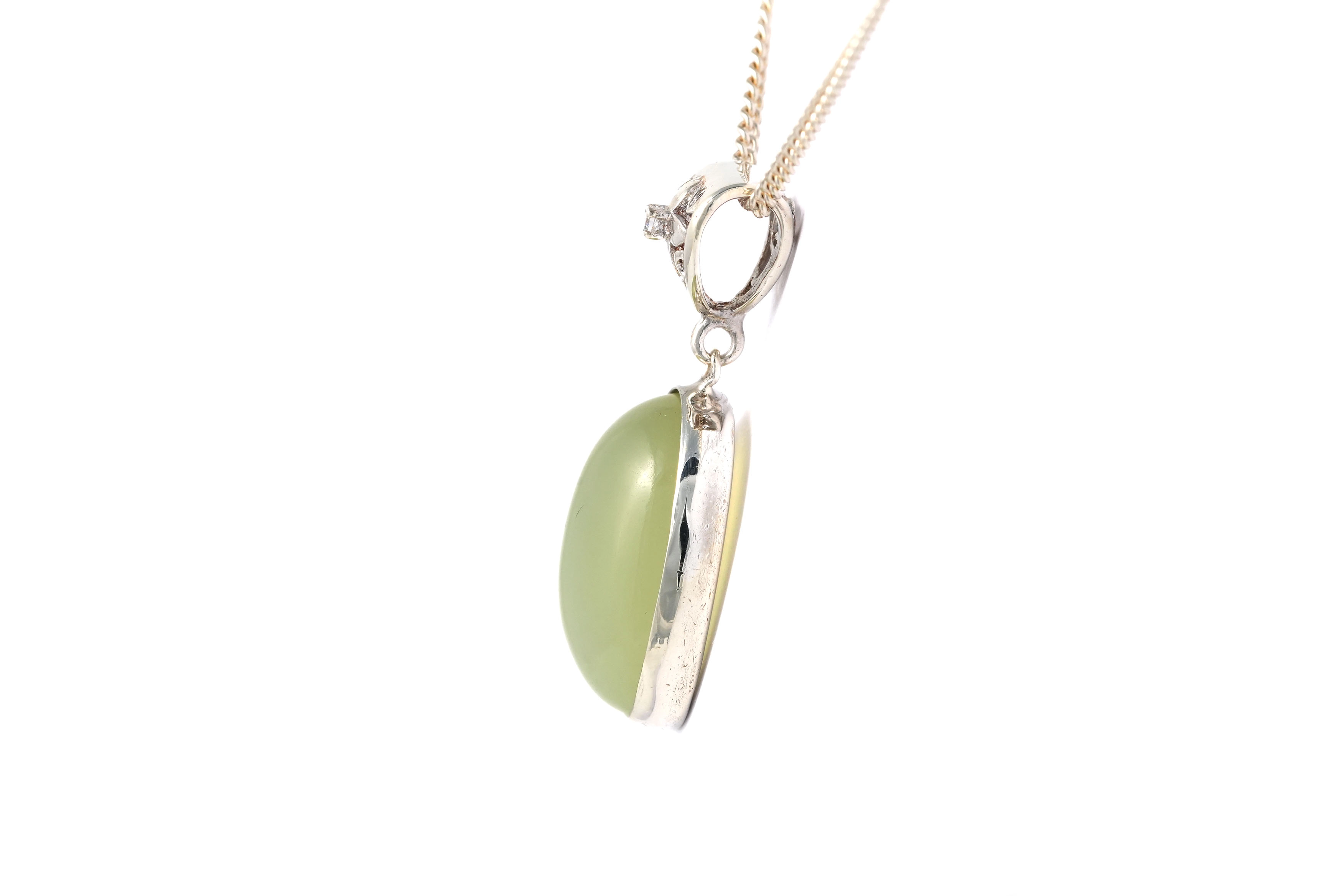 Pendentif contemporain en argent 925 serti d'une calcédoine - - 5