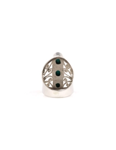 Bague contemporaine en argent 925 sertie des turquoises - - 4