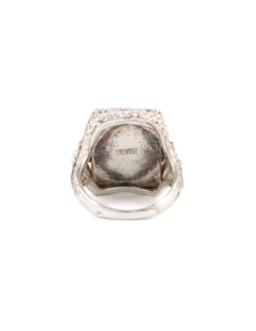 Bague Années 70 en argent 925 sertie de bois - - 4