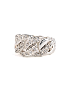 Bague contemporaine en argent 925 sertie de zirconiums - - 2