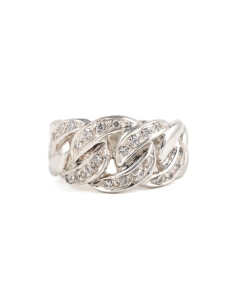 Bague contemporaine en argent 925 sertie de zirconiums - - 1