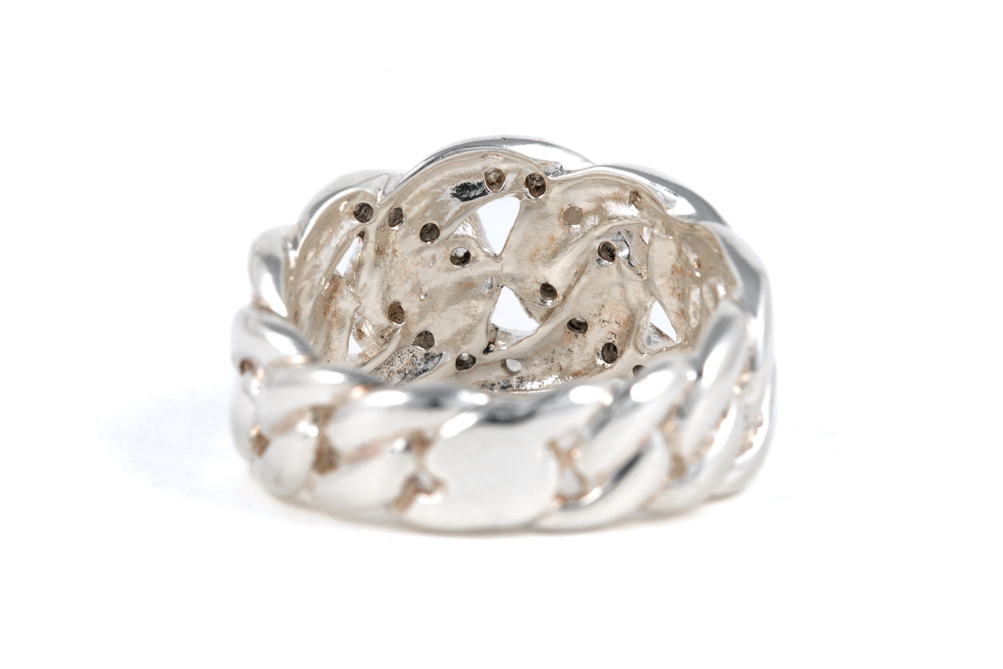 Bague contemporaine en argent 925 sertie de zirconiums - - 4