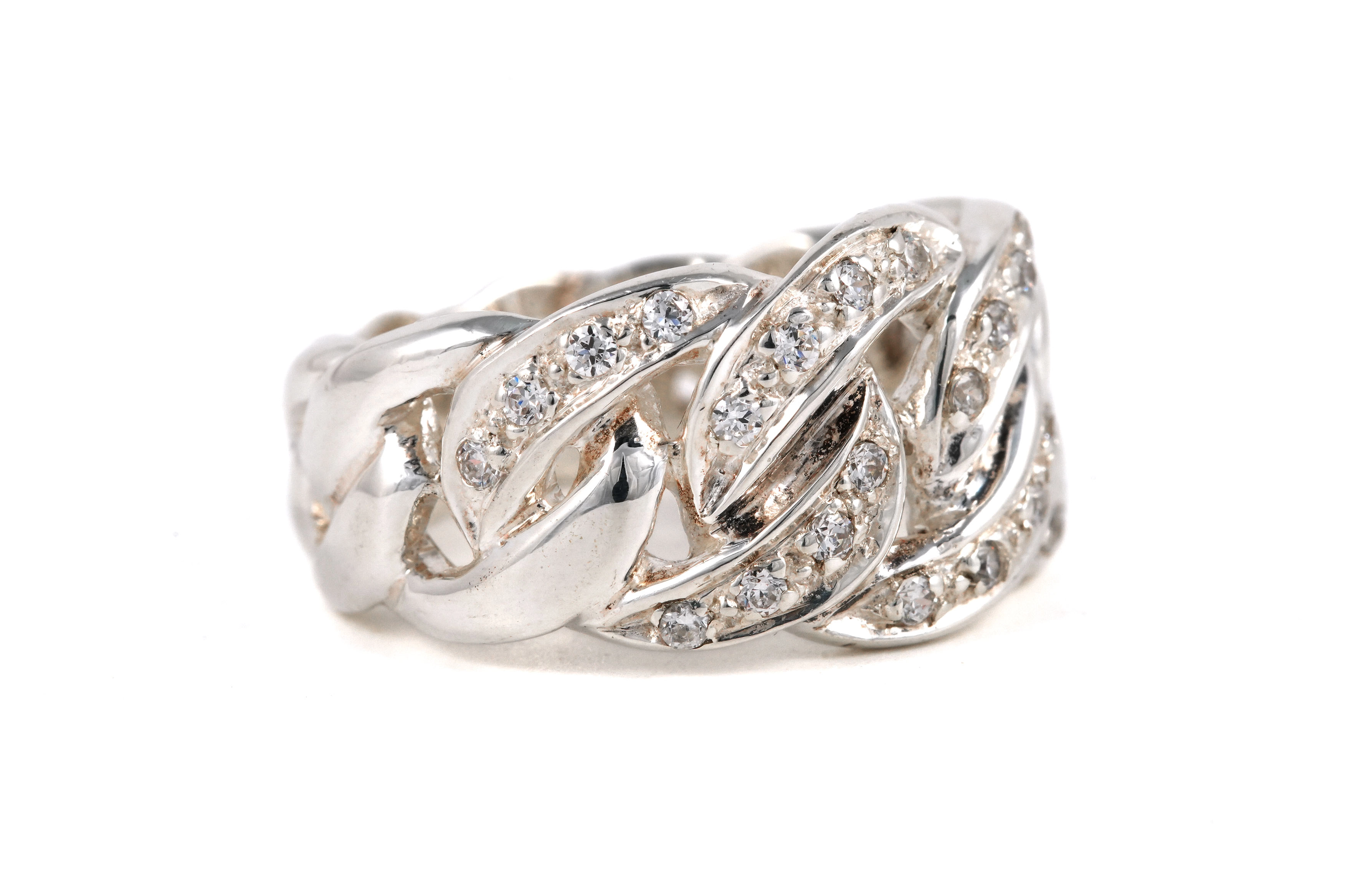 Bague contemporaine en argent 925 sertie de zirconiums - - 6