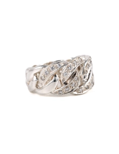 Bague contemporaine en argent 925 sertie de zirconiums - - 6