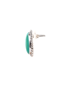 Boucles d'oreilles contemporaines en argent 925 serties de turquoises - - 3