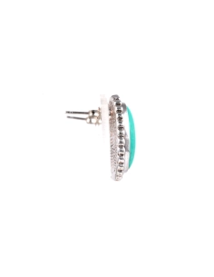 Boucles d'oreilles contemporaines en argent 925 serties de turquoises - - 5