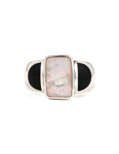 Bague contemporaine en argent 925 sertie de nacre - - 1