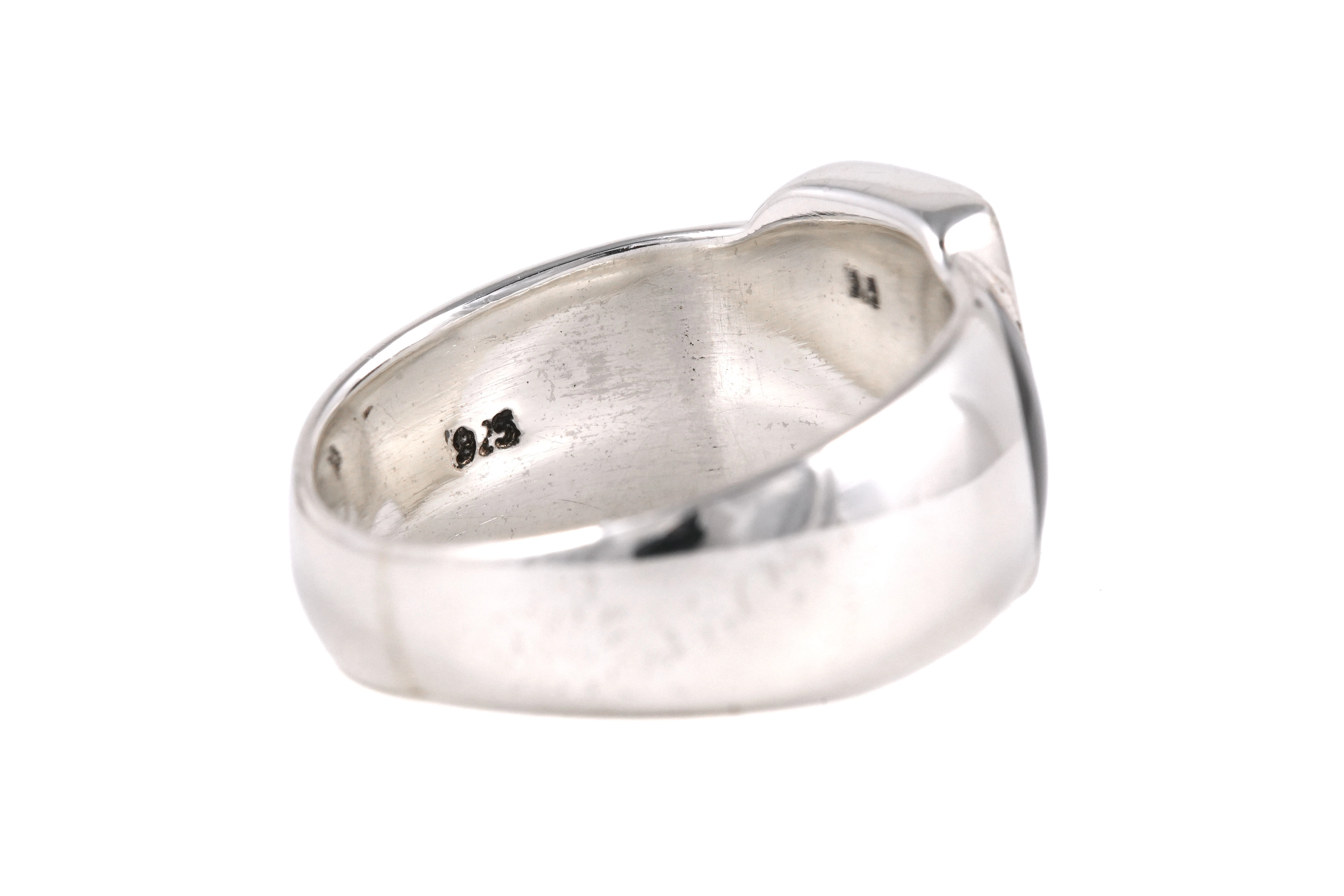 Bague contemporaine en argent 925 sertie de nacre - - 5