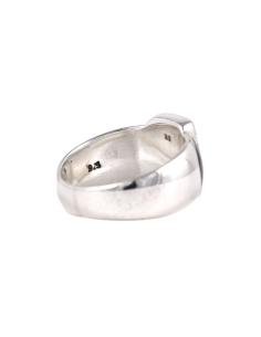 Bague contemporaine en argent 925 sertie de nacre - - 5
