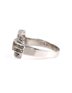 Bague Art Déco en argent sertie de marcassites - - 3