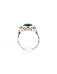 Bague Années 50 en argent 835 sertie de strass - - 4
