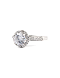 Bague contemporaine en argent 925 sertie de zirconiums - - 2