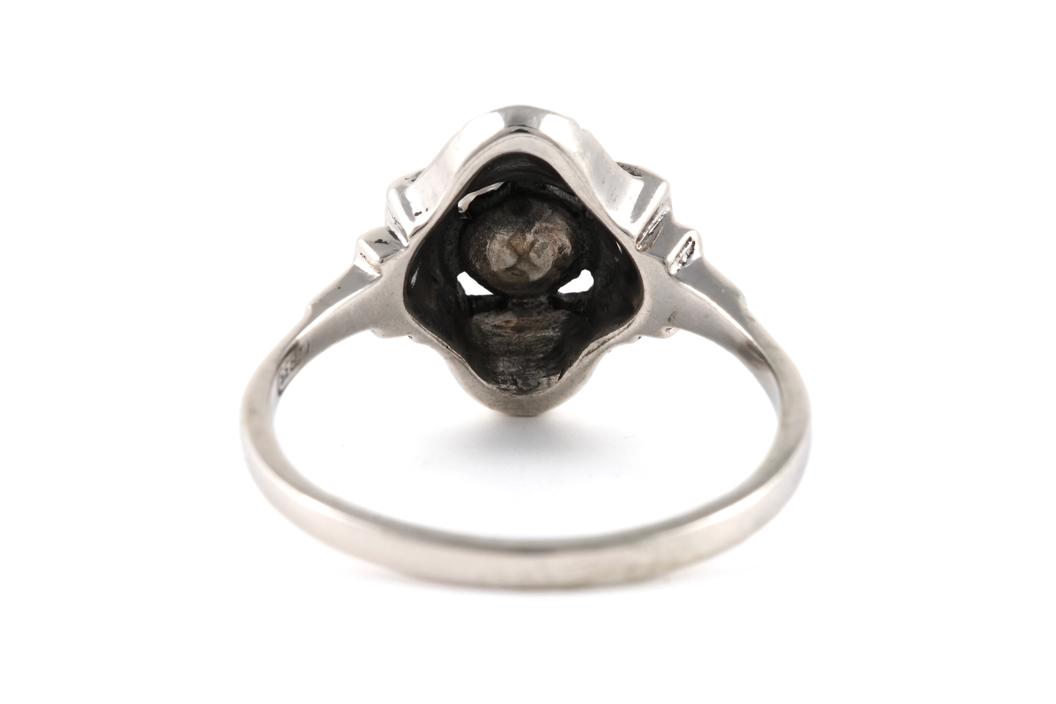 Bague Art Déco en argent 835 sertie d'une perle et de marcassites - - 4