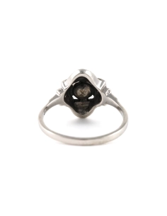 Bague Art Déco en argent 835 sertie d'une perle et de marcassites - - 4