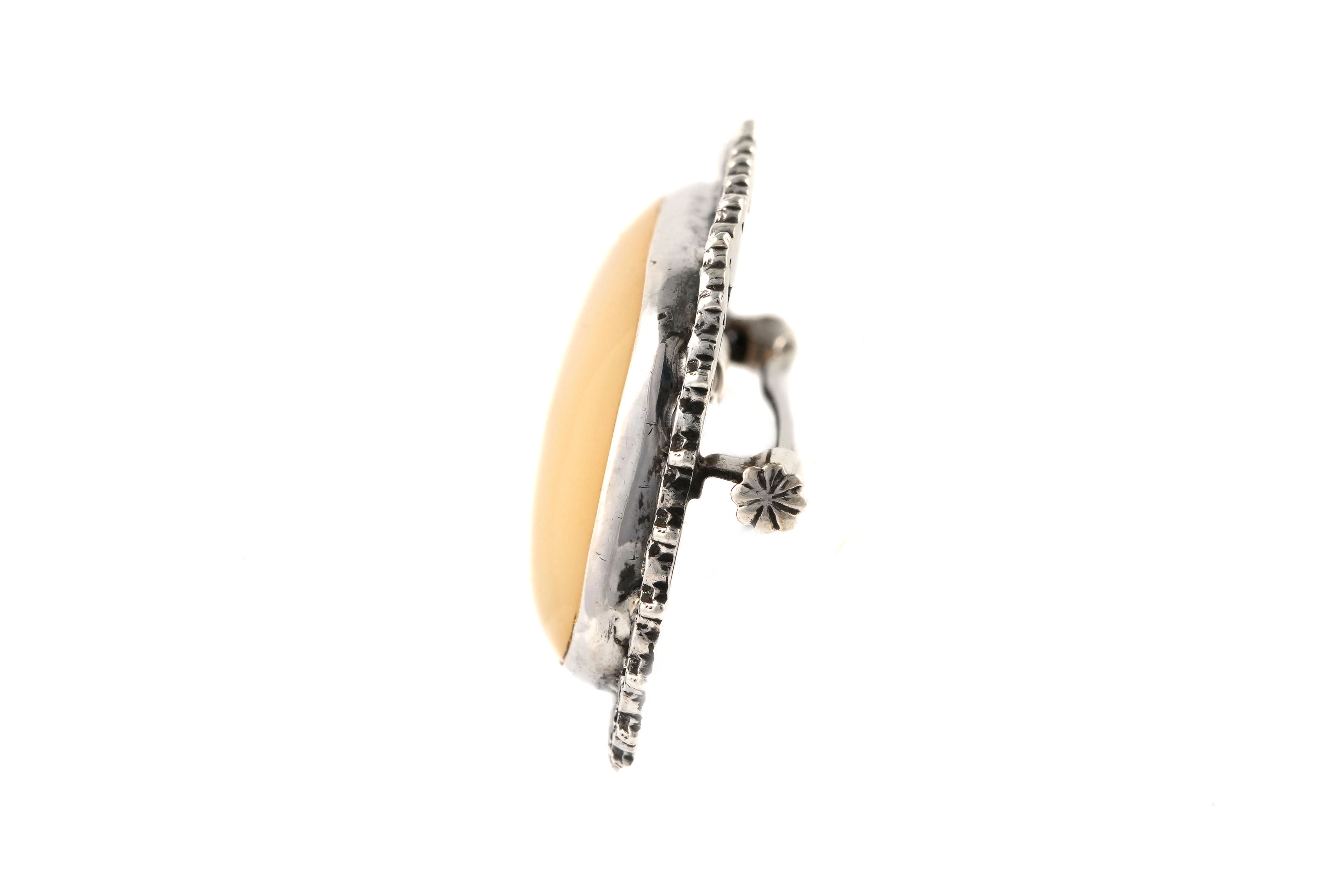Broche Art Déco en argent sertie de nacre et de marcassites - - 3