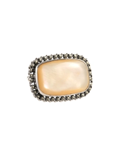Broche Art Déco en argent sertie de nacre et de marcassites - - 6