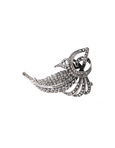 Broche Art Déco en argent sertie de marcassites - - 2