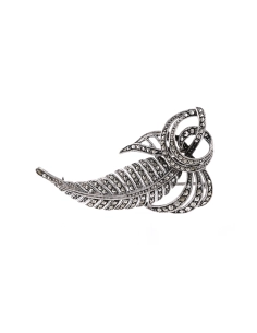 Broche Art Déco en argent sertie de marcassites - - 1