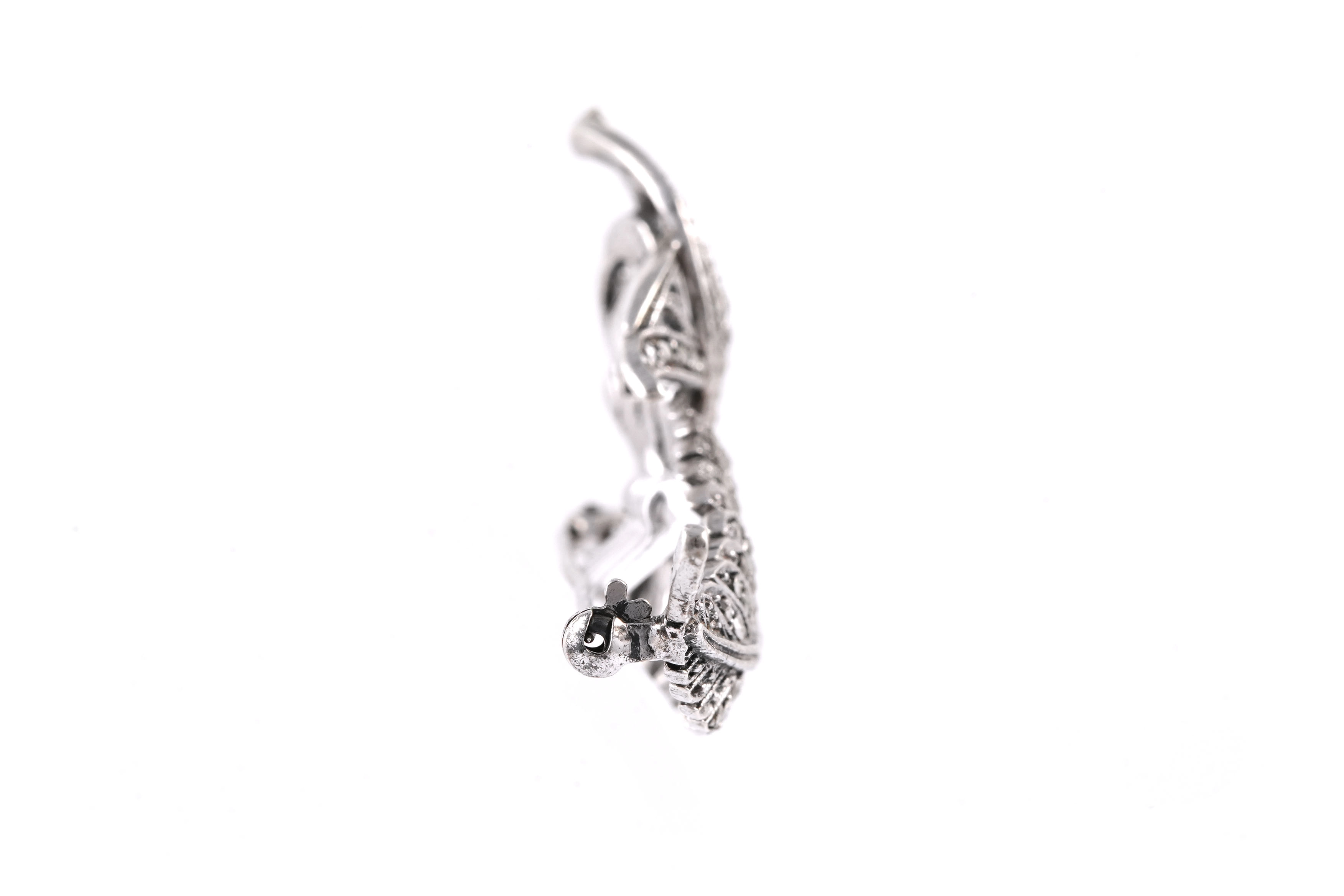 Broche Art Déco en argent sertie de marcassites - - 5