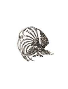 Broche Années 50 en argent 835 sertie de marcassites - - 2