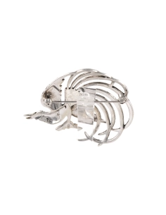 Broche Années 50 en argent 835 sertie de marcassites - - 4